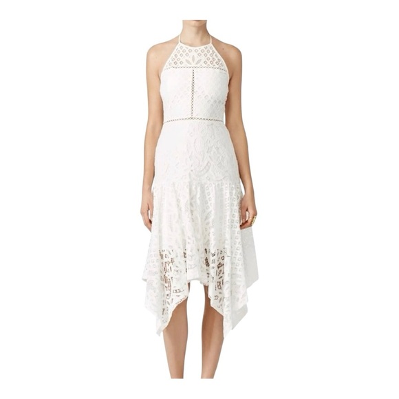 Parker White Asymmetrical Halter Sundress - Picture 1 of 10